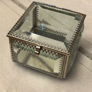 Nicole Miller Glass and Silver Jewelry Box